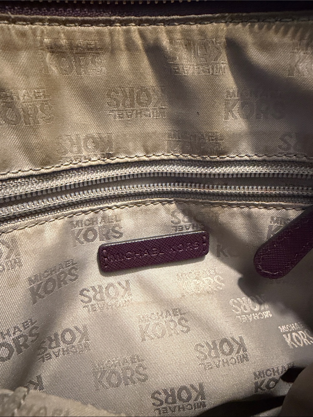 Michael Kors Purple Saffiano Dome Crossbody with Gold Hardware - Picture 5 of 5